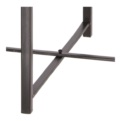 Stolik kawowy Ragna okrągły 42 cm loftowy drewniany z metalową podstawą do salonu Intesi