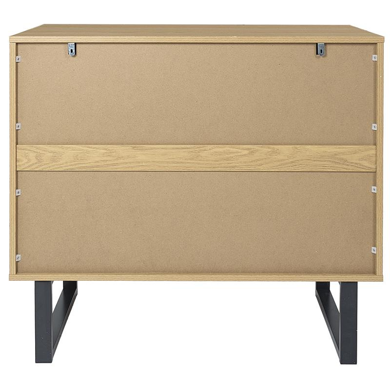 Komoda Calypso nowoczesna z 3 szufladami dąb artisan i czarna do sypialni 120 cm