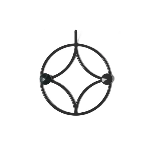 Holo XS nowoczesny czarny wieszak ścienny metalowy okrągły do przedpokoju POLYHEDRA