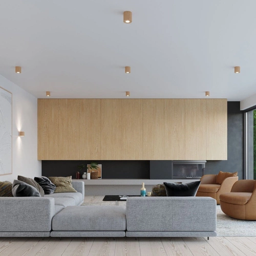 Kinkiet ścienny Orbis naturalne drewno nowoczesny do sypialni salonu i korytarza Sollux