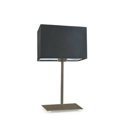 Lampka nocna AMALFI grafitowa z abażurem na stelażu stare złoto do sypialni nowoczesna LYSNE