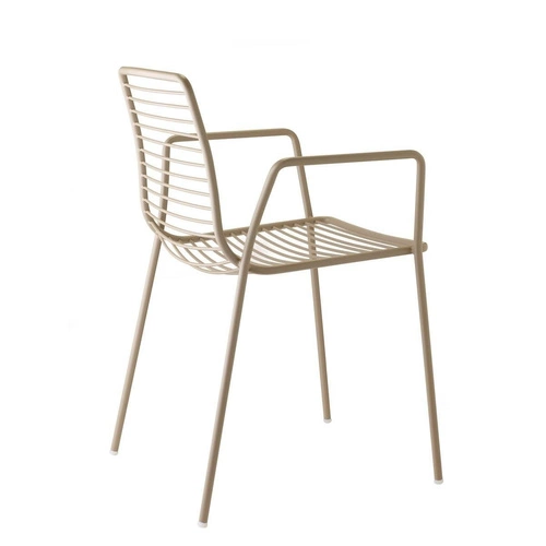 Krzesło metalowe Summer SCAB Design szare nowoczesne z podłokietnikami do ogrodu i tarasu