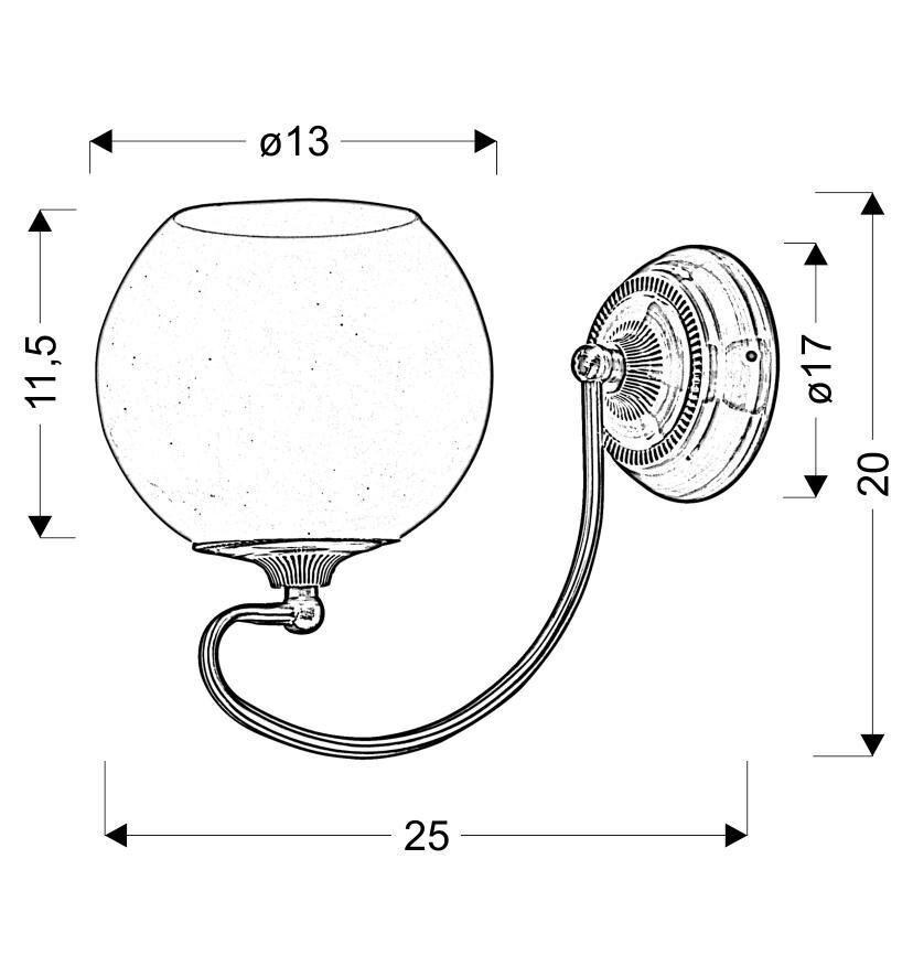 Kinkiet Orbit 1x60W E27 patynowa miedź