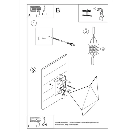 Kinkiet ścienny Solido czarny nowoczesny metalowy do salonu i sypialni Sollux Lighting