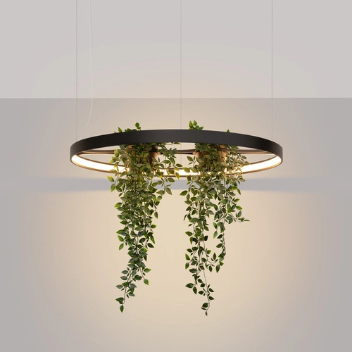 Żyrandol LED RIO BIO 78 czarny nowoczesny do salonu i jadalni aluminium 78 cm