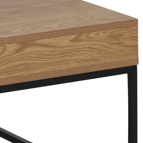 Stolik kawowy Willford kwadratowy loft dąb i czarny do salonu