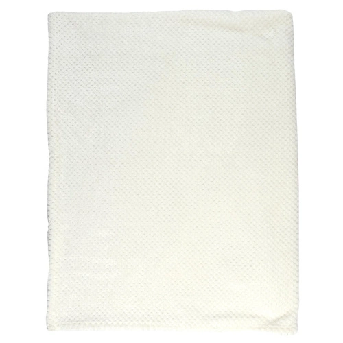 Koc dekoracyjny Honeycomb kremowy 120x150 cm ciepły pled na kanapę do salonu Intesi