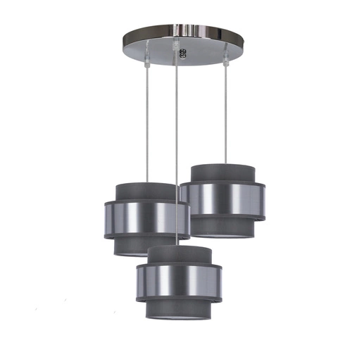 Nowoczesna lampa wisząca Hare 3-punktowa szara srebrna do salonu i jadalni regulowana