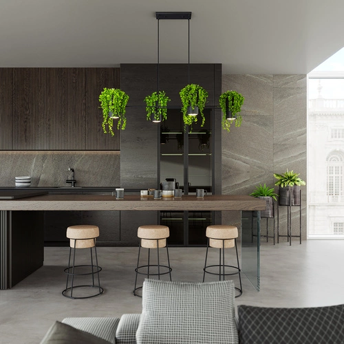 Lampa wisząca KUKKIA czarna 4-punktowa nowoczesna do salonu i jadalni nad stół