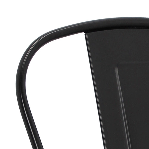 Krzesło do jadalni Paris Wood D2.DESIGN czarne metalowe z drewnianym siedziskiem sosna