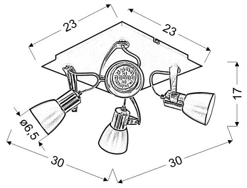 Plafon sufitowy Markus czarny miedziany nowoczesny metalowy do salonu i sypialni 4xGU10