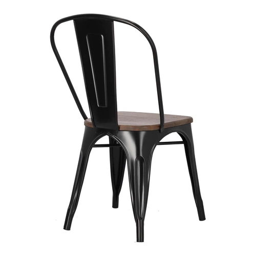Krzesło do jadalni Paris Wood D2.DESIGN metalowe z drewnianym siedziskiem personalizowany kolor
