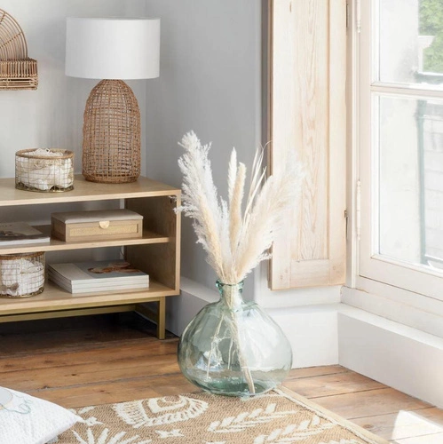 Wazon szklany Dame Jeanne transparentny 33cm nowoczesny na kwiaty do salonu