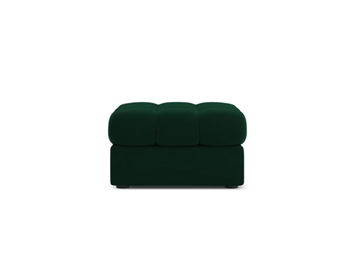 Pufa Justin welurowa pikowana butelkowa zieleń do salonu nowoczesna siedzisko 60x60 cm