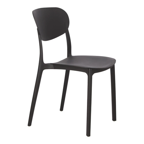 Krzesło ogrodowe Plasta czarne 5five simply smart z polipropylenu łatwe w czyszczeniu sztaplowane