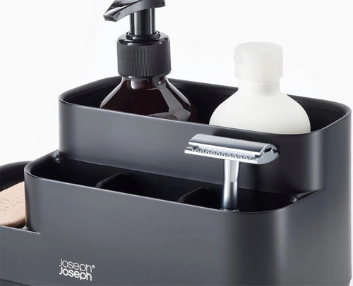 Joseph Joseph EasyStore organizer na kosmetyki do łazienki czarny z przegródkami nowoczesny