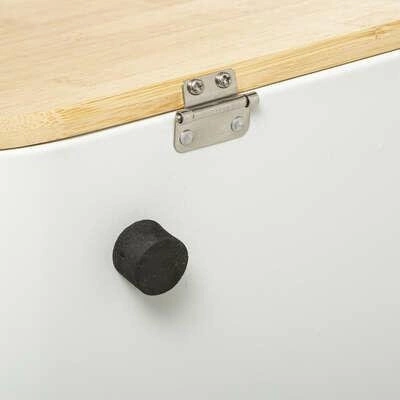 Chlebak bambusowy/metal biały