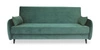 Sofa rozkładana z funkcją spania Dolly welurowa zielona 2 osobowa z pojemnikiem do salonu Intesi
