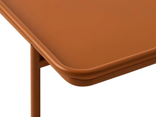 Stolik kawowy Yuba 75x75 nowoczesny kwadratowy metalowy terrakota