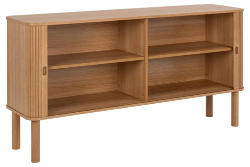Komoda drewniana Langley dąb 160 cm nowoczesna na nóżkach z półkami do salonu Actona