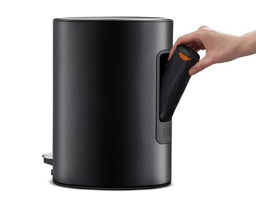 Joseph Joseph EasyStore kosz na śmieci do łazienki 5l czarny matowy z pedałem owalny