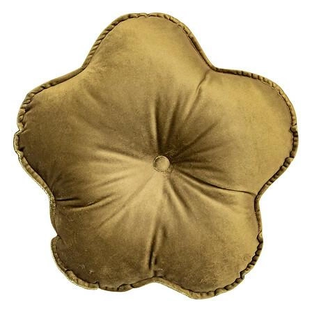 Poduszka dekoracyjna okrągła Flower Velvet zielona 45 cm do salonu nowoczesna Atmosphera