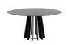 Stół okrągły do jadalni TAVLE NORDIFRA czarny dąb nowoczesny 120 cm na jednej nodze