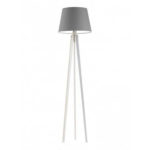 Lampa podłogowa CURACAO abażur szary stalowy stelaż biały