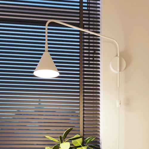 Nowoczesny kinkiet ścienny NOX biały metalowy do sypialni i salonu SOLLUX LIGHTING 61 cm