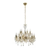 Żyrandol kryształowy Maria Teresa złoty 15-punktowy do salonu i sypialni CANDELLUX