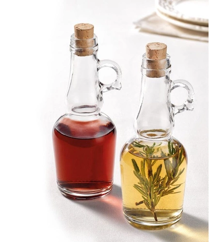 Intesi szklany zestaw do oliwy i octu z korkiem transparentny 250 ml do kuchni