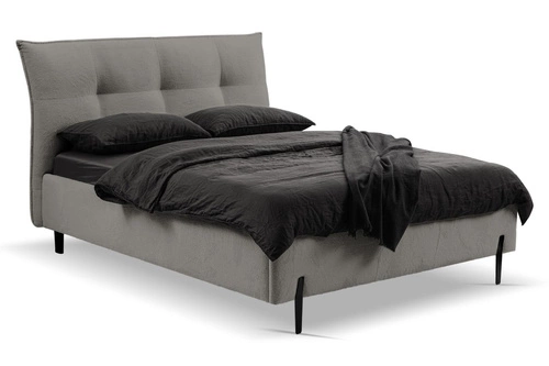 Łóżko tapicerowane Biscuit 180x200 szare z pojemnikiem skandynawskie do sypialni