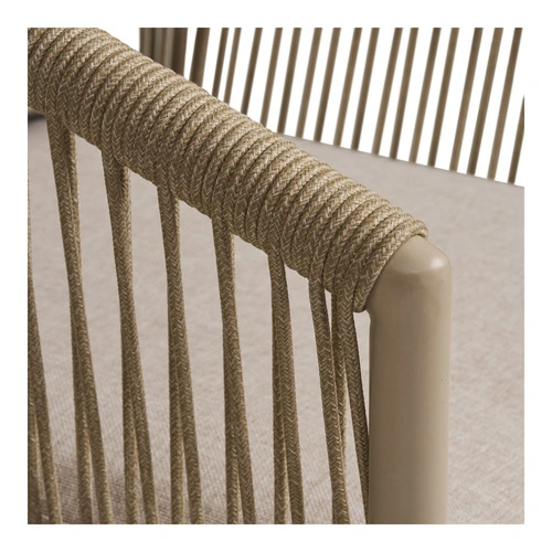 Krzesło Salerno piaskowe z poduszką metalowe do jadalni i tarasu