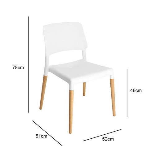 Krzesło do jadalni Cole inspirowane Ecco białe skandynawskie sztaplowane łatwe czyszczenie