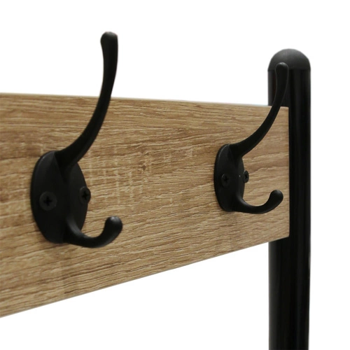 Intesi Country stojący wieszak do przedpokoju z półkami loftowy naturalny/czarny 175 cm