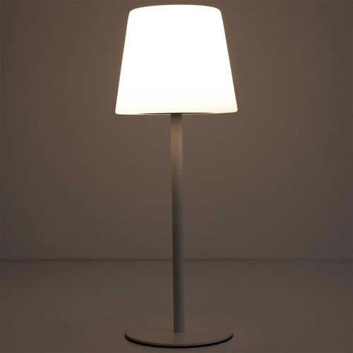 Intesi nowoczesna biała lampa stołowa LED USB bezprzewodowa do salonu i na taras