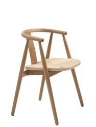 Krzesło drewniane Relate do jadalni z podłokietnikami dąb boho