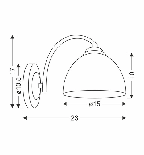 Kinkiet Gracja lampa czarny perłowy 1x40  E27 klosz biały