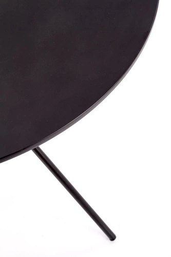 Stół okrągły do jadalni Difo 80 cm czarny nowoczesny metalowe nogi Intesi