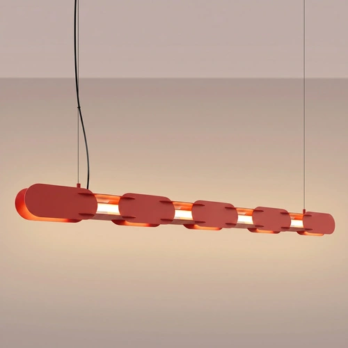 Lampa wisząca LED CHAIN 158 czerwona nowoczesna do jadalni