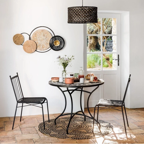 Dekoracja ścienna Eliya metalowo-drewniana złota ozdoba na ścianę do salonu nowoczesna Atmosphera