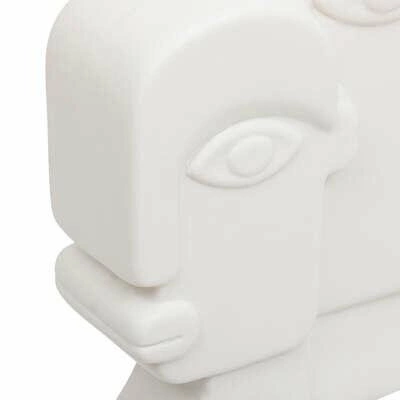 Figurka dekoracyjna Soleya Face biała ceramiczna 26cm nowoczesna do salonu lub na prezent Atmosphera