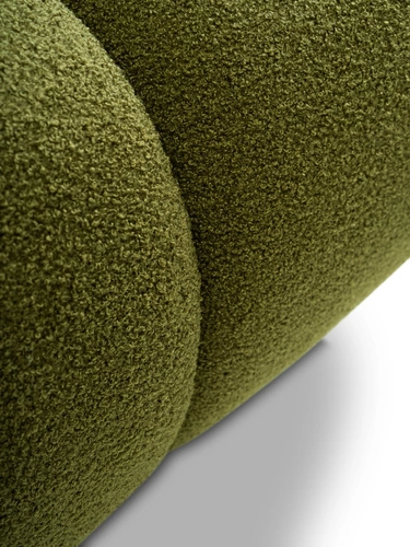 Pufa Flade zielona tapicerowana prostokątna do salonu nowoczesna retro Intesi 89x104 cm