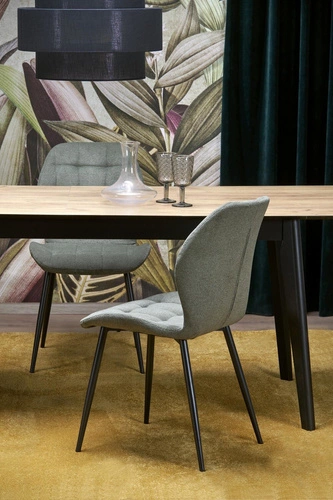 Stół rozkładany do jadalni Ambyl dąb wotan czarny nowoczesny 140-180 cm Intesi