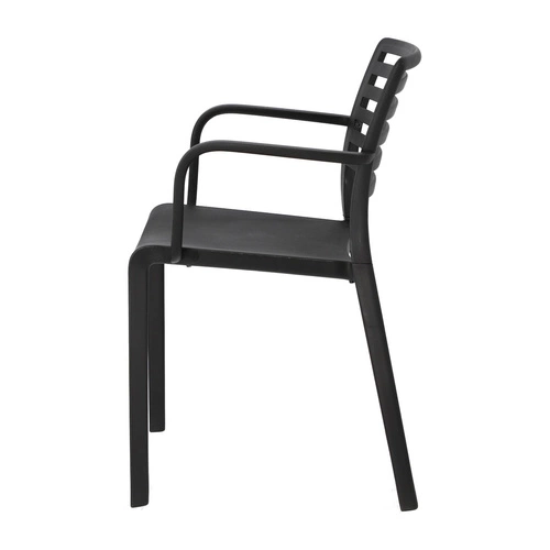 Krzesło z podłokietnikami Lama czarne sztaplowane