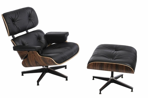Fotel Vip z podnóżkiem czarny/rosewood
