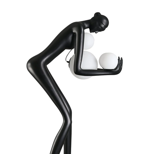 Lampa stojąca do salonu WOMAN-2 BLACK czarna nowoczesna Step into Design 190 cm