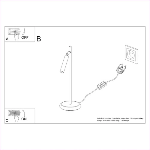 Nowoczesna czarna lampa biurkowa Pastelo z ruchomym kloszem do gabinetu lub sypialni 43 cm