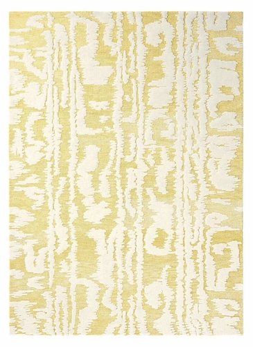 Florence Waterwave Stripe Citron dywan wełniany boho do salonu 250x350cm łatwy w czyszczeniu