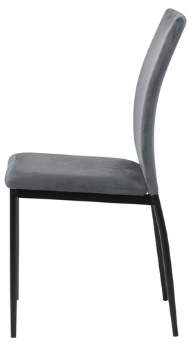 Krzesło tapicerowane Demina Actona nowoczesne do jadalni szare z czarnymi metalowymi nogami